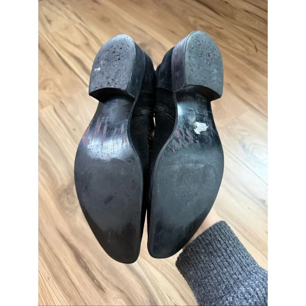 ALDO Men’s Black Suede Studded Siringo Boots Mens size 8